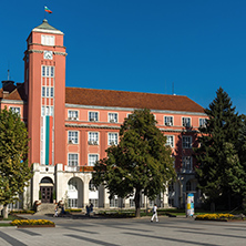 Old Building of Town Hall in the center of City of Pleven, Bulgaria