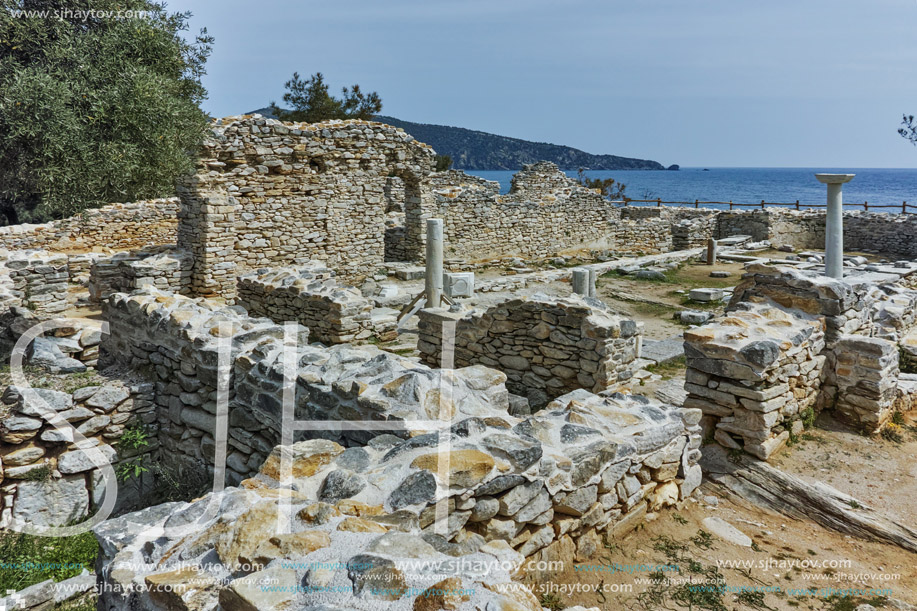 Old stone house in village of Aliki,Thassos island,  East Macedonia and Thrace, Greece