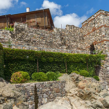 Panorama with ancient fortifications and old houses of Sozopol, Burgas Region, Bulgaria