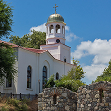 Church of St. Cyril and St. Methodius and ancient ruins in Sozopol town, Bulgaria