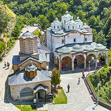 Panorama to church in Monastery St. Joachim of Osogovo, Kriva Palanka region, Republic of Macedonia