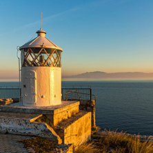 Sunset view Lighthouse in Kavala, East Macedonia and Thrace, Greece