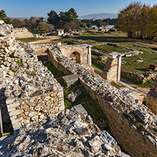 Panorama of the archeological area of Philippi, Eastern Macedonia and Thrace, Greece