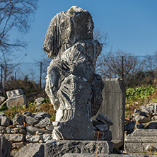 Ancient Statue in archeological area of Philippi, Eastern Macedonia and Thrace, Greece