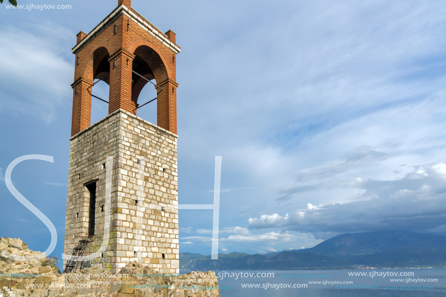 Clock tower in Nafpaktos town, Western Greece