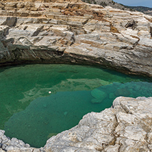 Panoramic view to Giola Natural Pool in Thassos island, East Macedonia and Thrace, Greece
