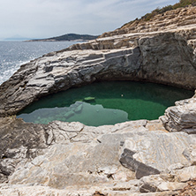 Amazing view of Giola Natural Pool in Thassos island, East Macedonia and Thrace, Greece