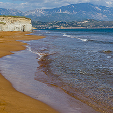 amazing panorama of Xi Beach,beach with red sand in Kefalonia, Ionian islands, Greece