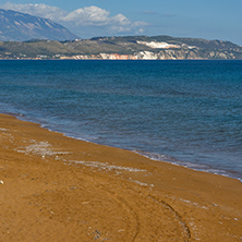 amazing pamorama of Xi Beach,beach with red sand in Kefalonia, Ionian islands, Greece