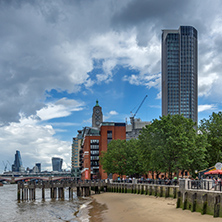 Panoramic view of Thames river and City of London, Great Britain
