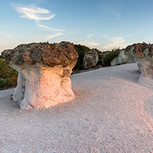 Sunrise landscape of The Stone Mushrooms, near Beli plast village, Kardzhali Region, Bulgaria