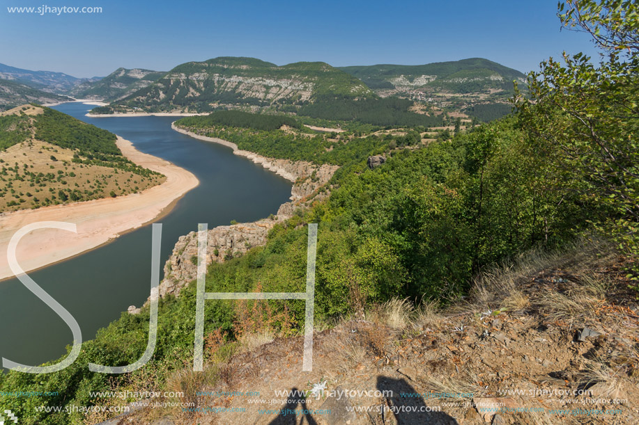 Panorama of Arda River meander  and Kardzhali Reservoir, Bulgaria