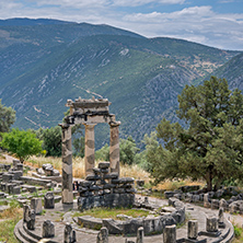 Athena Pronaia Sanctuary at Ancient Greek archaeological site of Delphi, Central Greece