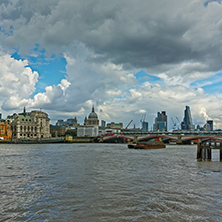 Panorama of Thames river, London, England, United Kingdom