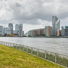 Panorama of Thames river and City of London, England, Great Britain
