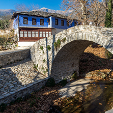Stone bridge over small river in Moushteni near Kavala, East Macedonia and Thrace, Greece