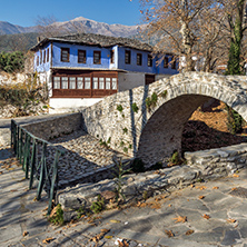 Stone bridge over small river in Moushteni near Kavala, East Macedonia and Thrace, Greece