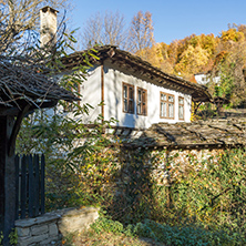 Old house and Autumn hills in  village of Bozhentsi, Gabrovo region, Bulgaria