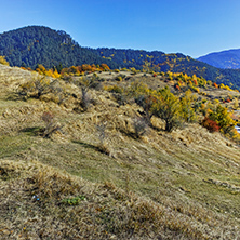 Autumn landscape near town of Dospat, Rhodope Mountains, Bulgaria