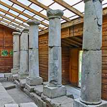 Antique columns in Thracian Temple Complex  of Starosel, Plovdiv Region, Bulgaria