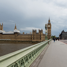 LONDON, ENGLAND - JUNE 16 2016: Houses of Parliament with Big Ben from Westminster bridge, London, England, Great Britain