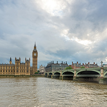 LONDON, ENGLAND - JUNE 16 2016: Houses of Parliament with Big Ben from Westminster bridge, London, England, Great Britain