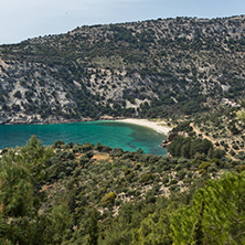 Panoramic view of Livadi beach, Thassos island, East Macedonia and Thrace, Greece