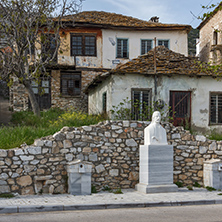 Old houses in the central street  in the village of Theologos,Thassos island, East Macedonia and Thrace, Greece
