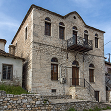 Old houses in the central street  in the village of Theologos,Thassos island, East Macedonia and Thrace, Greece