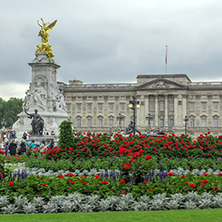 LONDON, ENGLAND - JUNE 17 2016: Panorama of Buckingham Palace in London, England, Great Britain