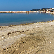Panorama to Beach of Limenaria, Thassos island, East Macedonia and Thrace, Greece