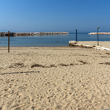 Panoramic view of Beach of Limenaria, Thassos island, East Macedonia and Thrace, Greece