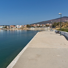 Embankment and the port of Limenaria, Thassos island, East Macedonia and Thrace, Greece