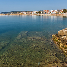 Panoramic view of Limenaria, Thassos island, East Macedonia and Thrace, Greece