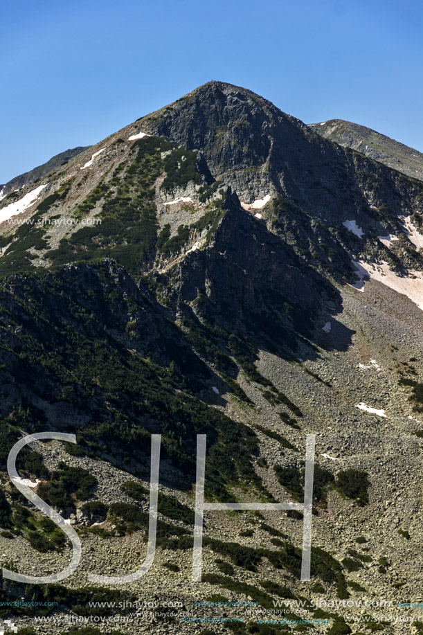 Closeup view of Sivrya peak in Pirin Mountain, Bulgaria