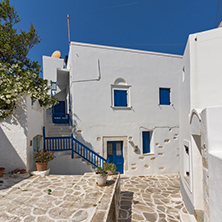Typical street in town of Parakia, Paros island, Cyclades, Greece