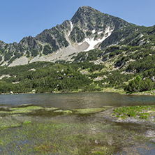 Amazing landscape of Fish lakes and Sivrya peak, Pirin Mountain, Bulgaria