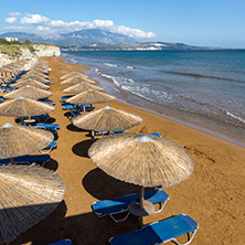 Panoramic view of Xi Beach,beach with red sand in Kefalonia, Ionian islands, Greece