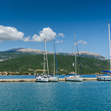 SAMI, KEFALONIA, GREECE - MAY 26 2015:   Panorama of Port of town of Sami, Kefalonia, Ionian islands, Greece