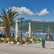 SAMI, KEFALONIA, GREECE - MAY 26 2015:   Panorama of Port of town of Sami, Kefalonia, Ionian islands, Greece