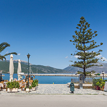 SAMI, KEFALONIA, GREECE - MAY 26 2015:   Panorama of Port of town of Sami, Kefalonia, Ionian islands, Greece