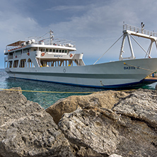 PESADA, KEFALONIA, GREECE - MAY 26 2015:  Panorama of Port of town of Sami, Kefalonia, Ionian islands, Greece