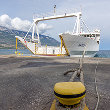 PESADA, KEFALONIA, GREECE - MAY 26 2015:  Panorama of Port of town of Sami, Kefalonia, Ionian islands, Greece