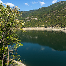 Dam of the Vacha (Antonivanovtsy) Reservoir, Rhodopes Mountain, Bulgaria