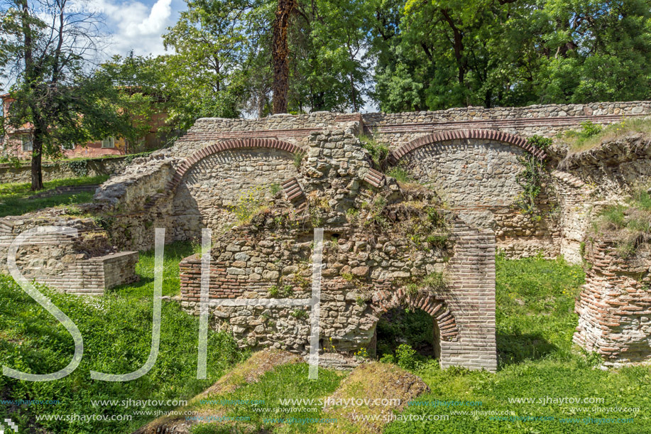 Ruins of the builings in the ancient Roman city of Diokletianopolis, town of Hisarya, Plovdiv Region, Bulgaria