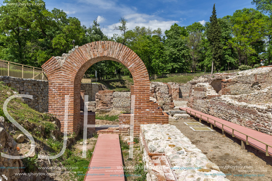 Entrance of roman bath in ancient Diocletianopolis, town of Hisarya, Plovdiv Region, Bulgaria