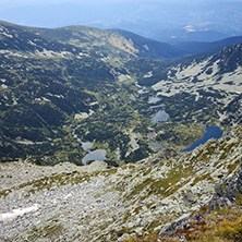 Amazing landscape of Samodivski lakes from Dzhangal Peak, Pirin mountain, Bulgaria
