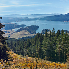 Amazing Autumn Panorama of Dospat  Reservoir, Smolyan Region, Bulgaria