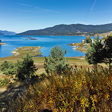 Amazing Autumn Panorama of Dospat  Reservoir, Smolyan Region, Bulgaria