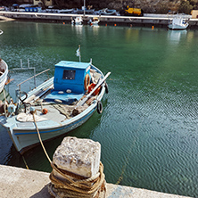 Boat at the port of Limenaria, Thassos island, East Macedonia and Thrace, Greece